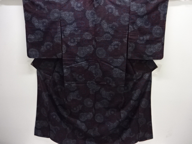 JAPANESE KIMONO / ANTIQUE KIMONO / SILK / TOKAMACHI TSUMUGI / WOVEN KIKU